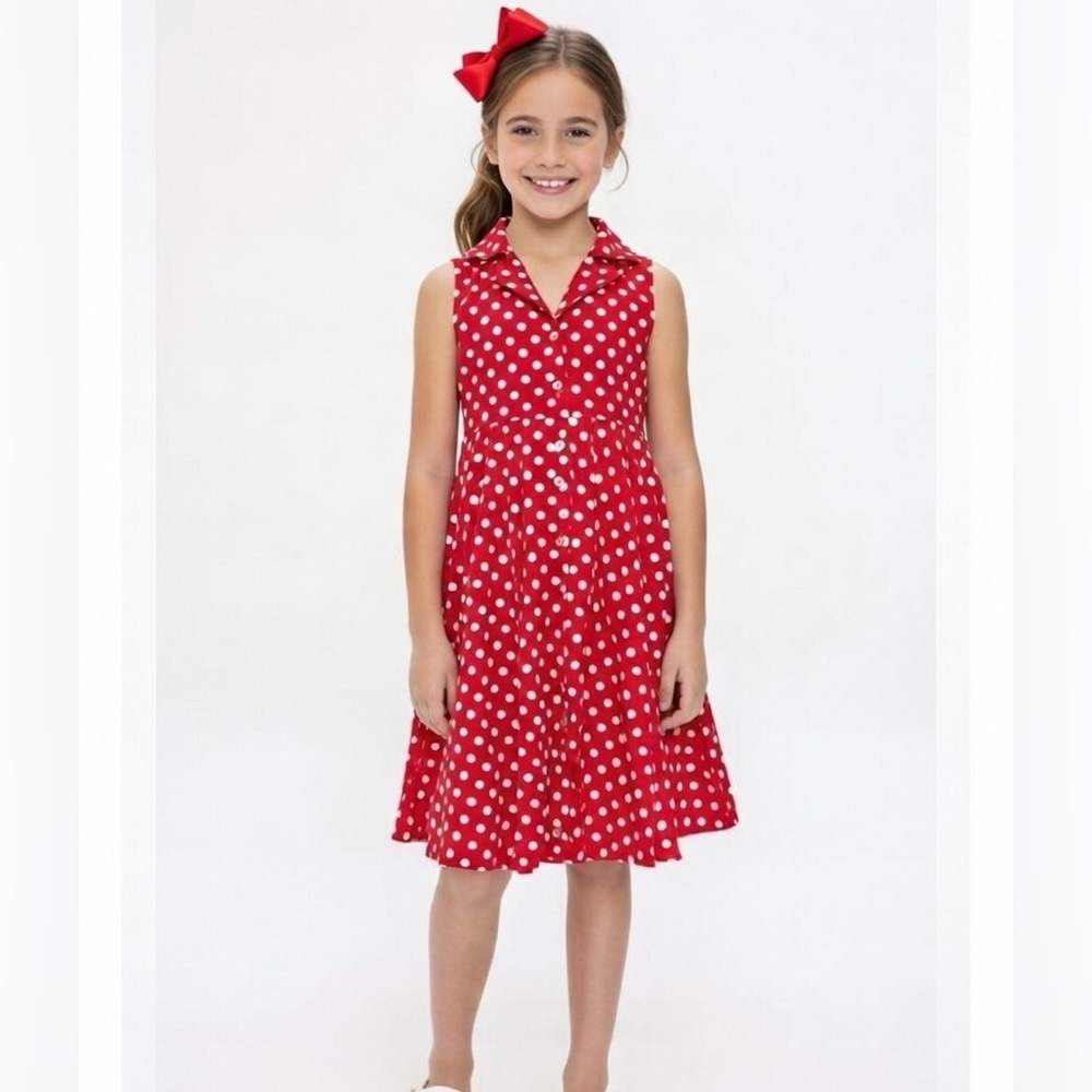 Grace Karin Red and White Polka Dot Kids Dress sz 10